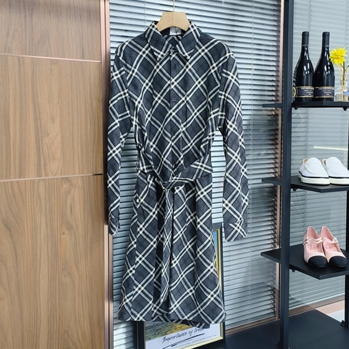 バーバリー レディース ロングチェック ワンピース - Buc2977x