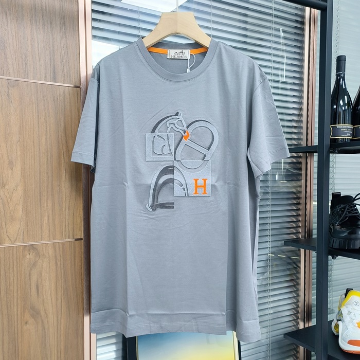エルメス メンズ ラウンドネック半袖Tシャツ -  Round- hec5207x