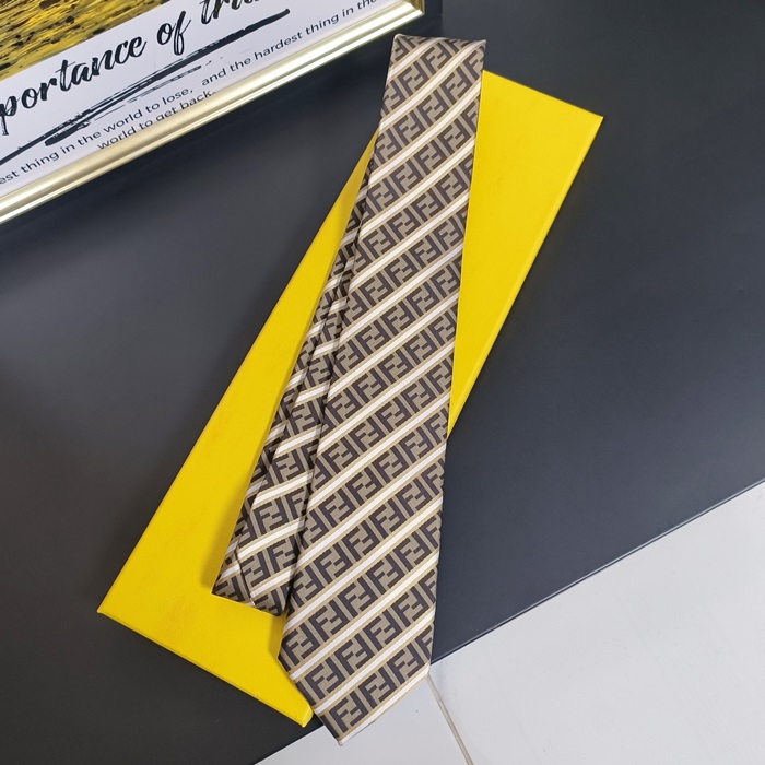 FENDI MENS NECKTIE BROWN - フェンディ メンズ ネクタイ FE0002