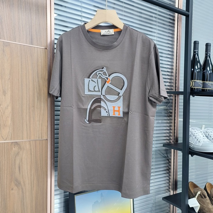 エルメス メンズ ラウンドネック半袖Tシャツ -  Round- hec5205x