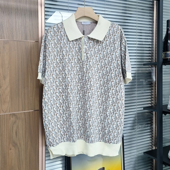ディオール メンズ グレー ポロ 半袖Tシャツ -  Gray  - dic292x