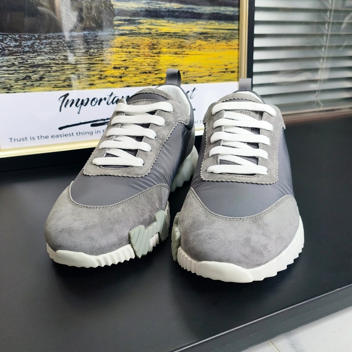 エルメス メンズ グレー スニーカー -  Gray  - he93x