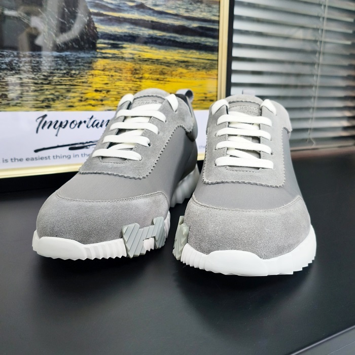    - エルメスメンズ ファブリック スニーカーHERS0426,グレー