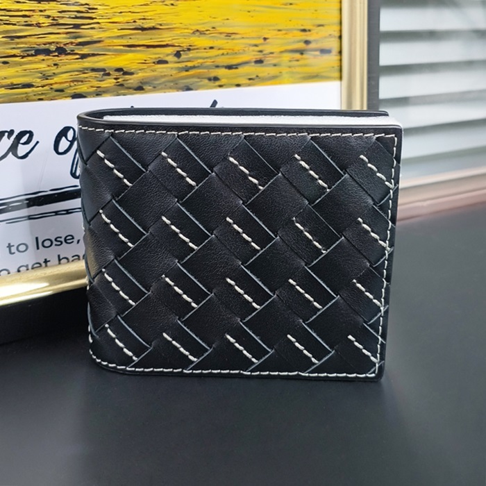 ボッテガヴェネタ メンズ ブラック 二つ折り財布 - Half s - bvw03x