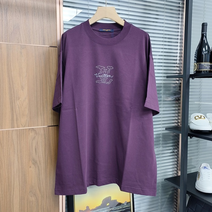  Short ルイヴィトンユニセックス LOGO 半袖Tシャツ Lou03509x Size(s - 2xl) パープル