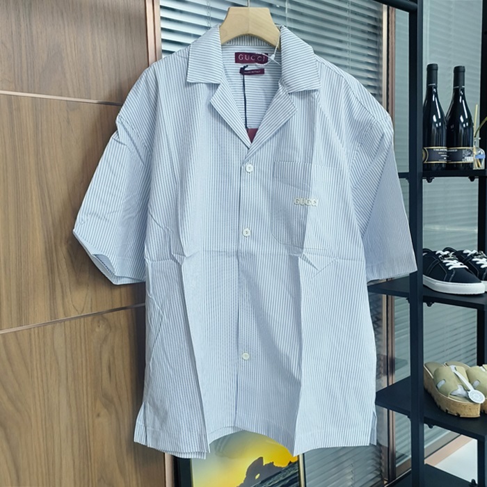 グッチ メンズ ホワイト 半袖 シャツ -White Shirts - guc5301x