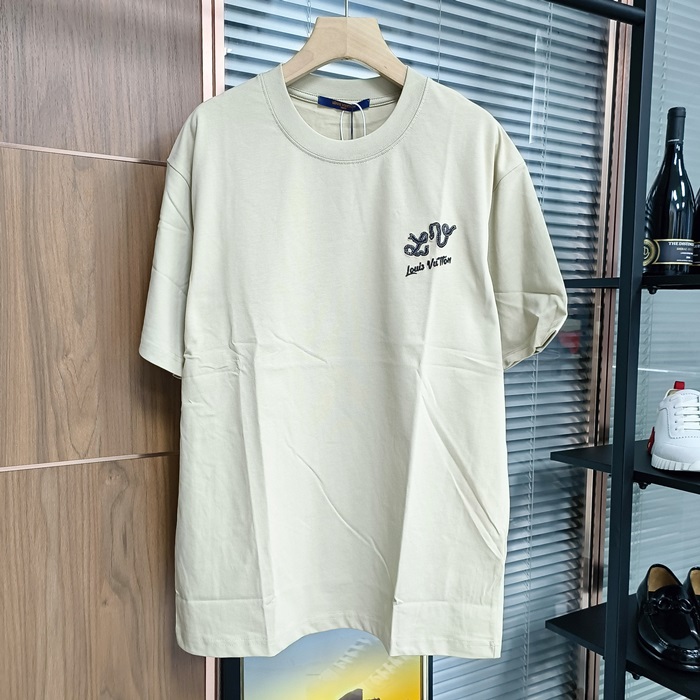 ルイヴィトン メンズ ラウンドネック半袖Tシャツ -  Round- lvc5383x