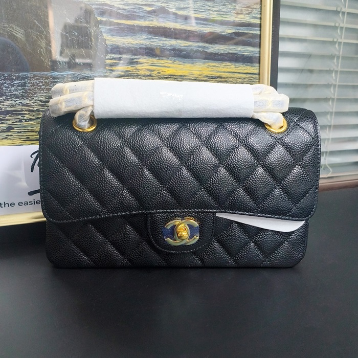 シャネルクラシック キャビア スモール ブラック ゴールド / シルバー - Caviar Small Bag- ch2652z