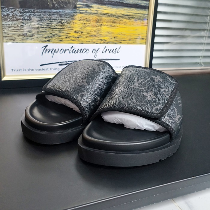 ルイヴィトン メンズ クラシック ブラック スリッパ -  - lou04211x