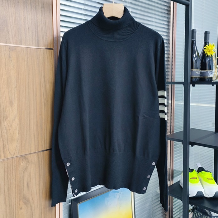 トムブラウン メンズ ブラック タートルニット - Knits - th137x