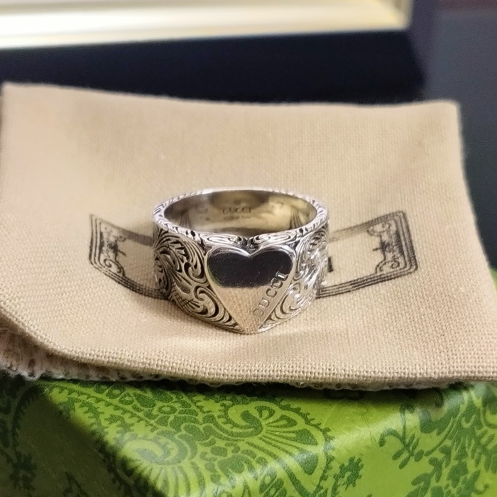 グッチ ユニセックス ホワイト ゴールド リング - - acc1180x