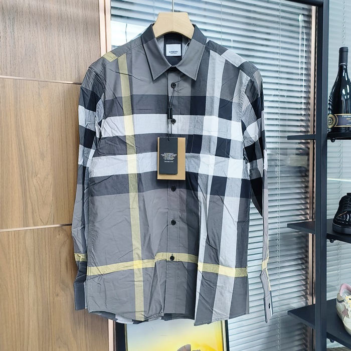バーバリー メンズ グレー シャツ - Gray Shirts - bu221x