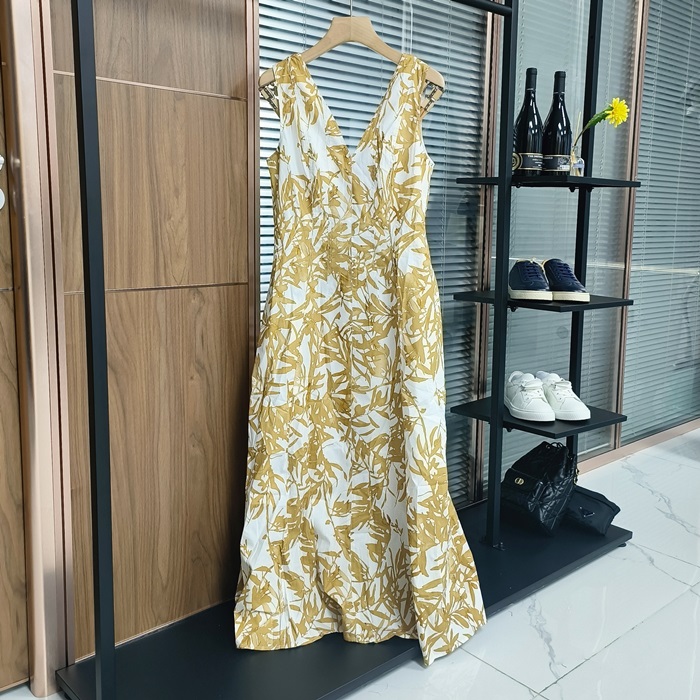 ブルネロクチネリ レディース ハーバリウム プリント ポンジ ドレス -  Cucinelli  Herbarium Print Pongee Dress - brc6181x