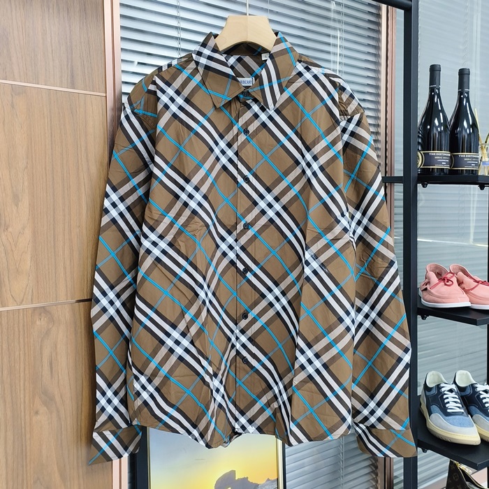 2025  Basic  - バーバリーメンズ ヴィンテージ ベーシック シャツ Bur03820x.Size(s - xl).ブラウン
