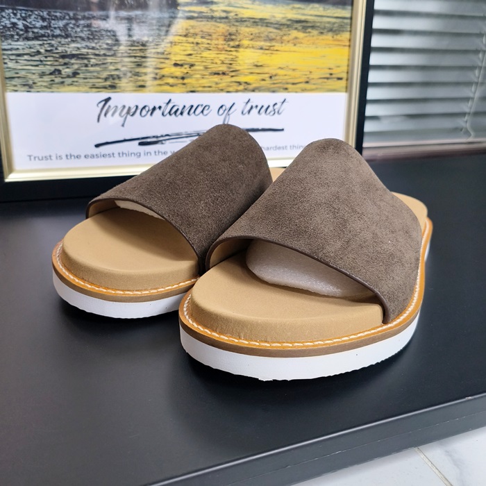 ブルネロクチネリ メンズ ブラウン スリッパ -  Cucinelli  Brown  - brs68x