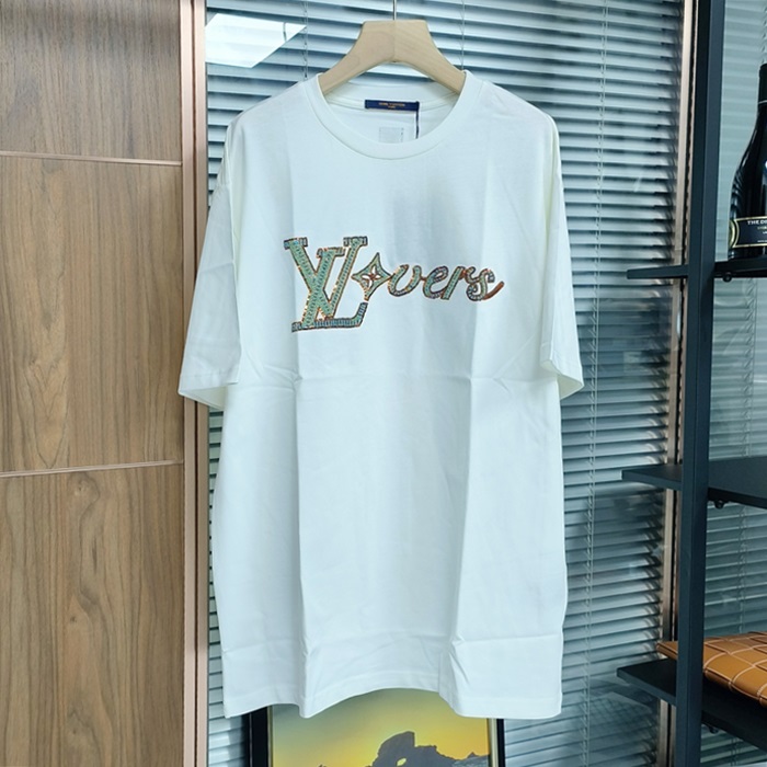 ルイヴィトン メンズ エンブロイダード 半袖Tシャツ - - lvc5604x