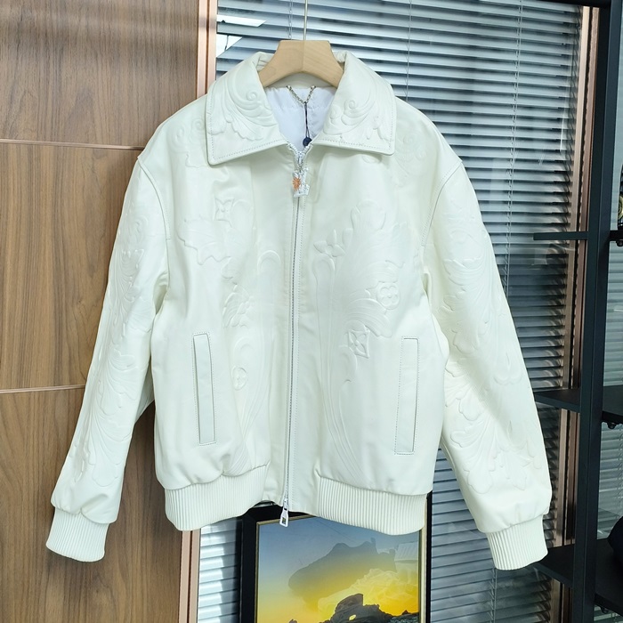 ルイヴィトン メンズ ホワイト レザージャケット -  White - lv1737x