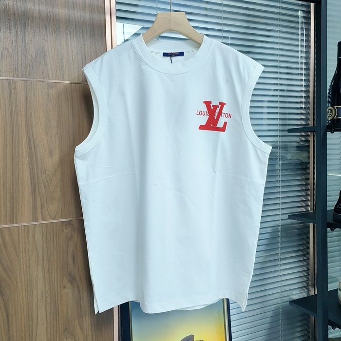 ルイヴィトン メンズ ホワイト クルーネック ノースリーブ -  White   - lv03510x