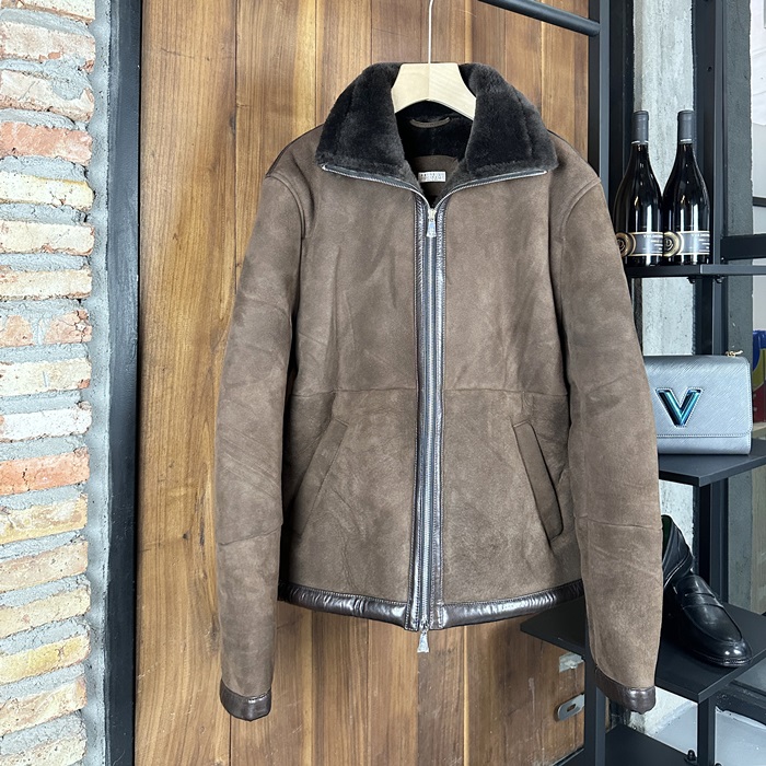 ブルネロクチネリ メンズ レザージャケット -  Cucinelli   - brc4210x