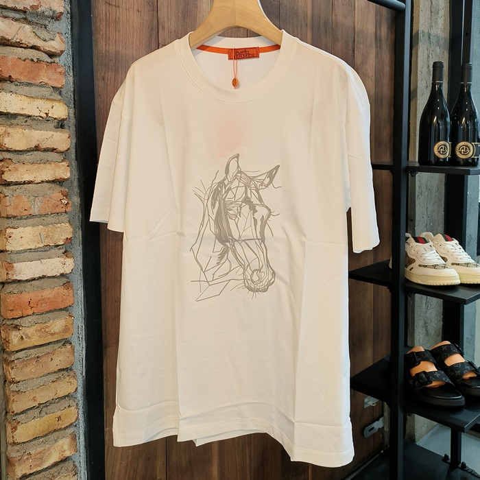 エルメス メンズ ラウンドネック半袖Tシャツ -  Round- hec6733x