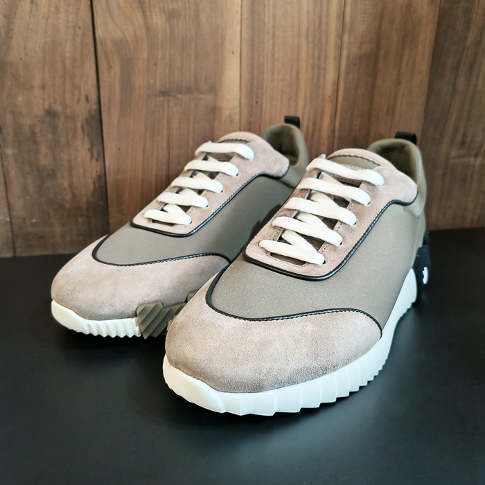  エルメス メンズ カーキ スニーカー -  Khaki  - he233x
