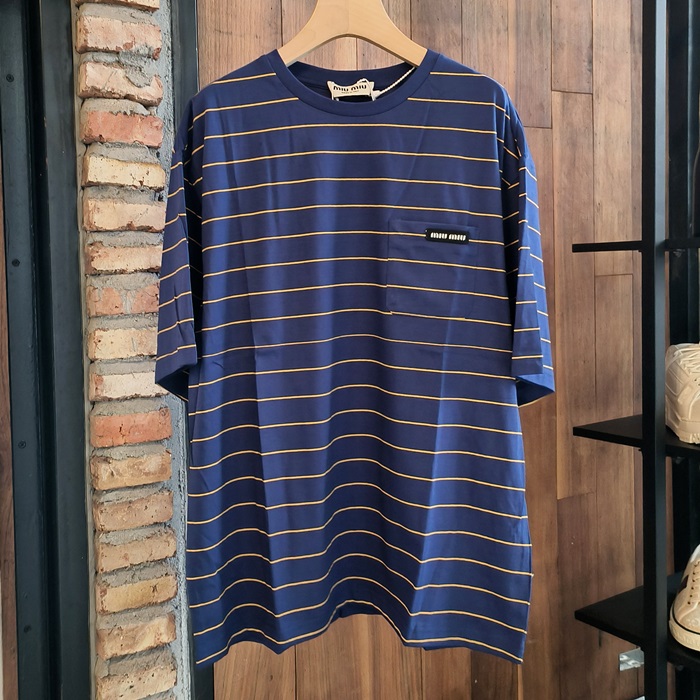 ミュウミュウ メンズ ラウンドネック半袖Tシャツ -  Round- mic5997x