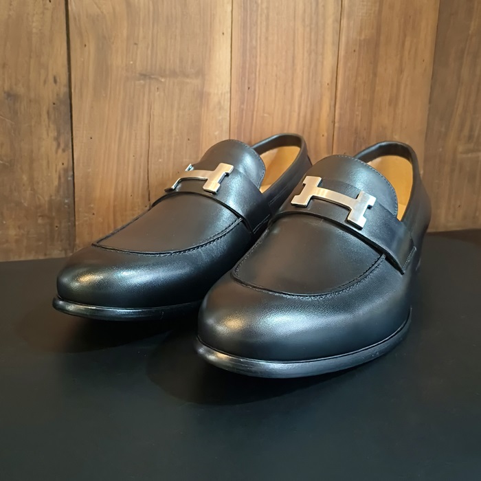  エルメス メンズ Paris ブラックローファー - - her0779x