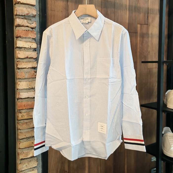 トムブラウン クラシック メンズ ブルー シャツ -   - tom01546x