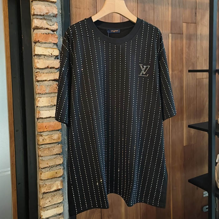 ルイヴィトン メンズ ラウンドネック半袖Tシャツ -  Round- lvc6434x