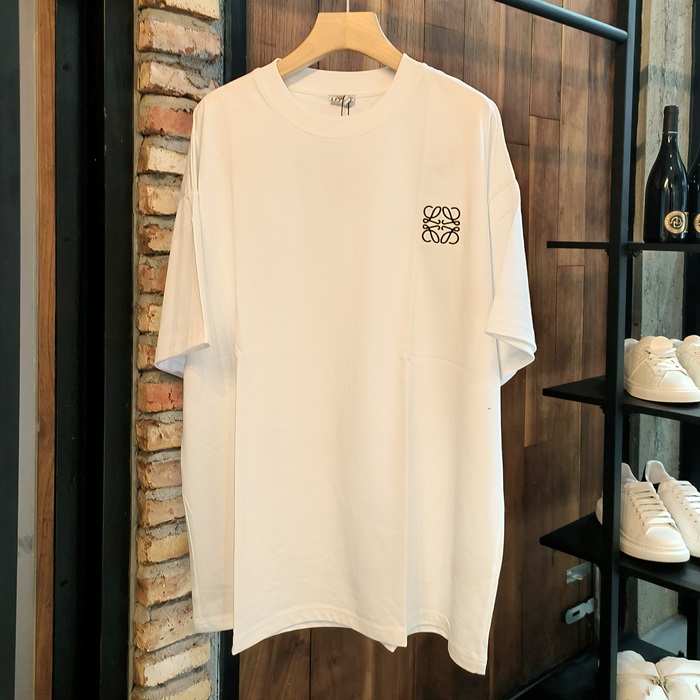 ロエベ メンズ ホワイト 半袖Tシャツ - White  - loc335x