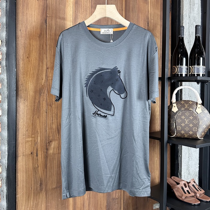 エルメス メンズ ラウンドネック半袖Tシャツ -  Round- hec5771x