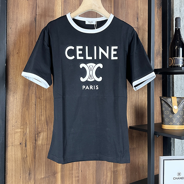 セリーヌ ユニセックス ブラック 半袖Tシャツ - Celine - cel241x