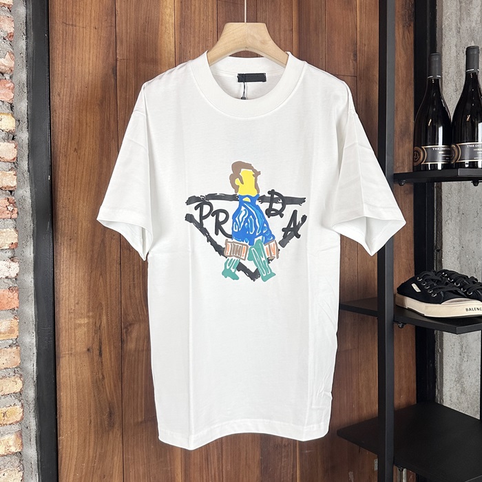 プラダ メンズ ラウンドネック半袖Tシャツ - Round- prc7242x