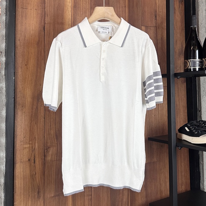 トムブラウン メンズ ポロ 半袖Tシャツ - Polo  - thc1125x