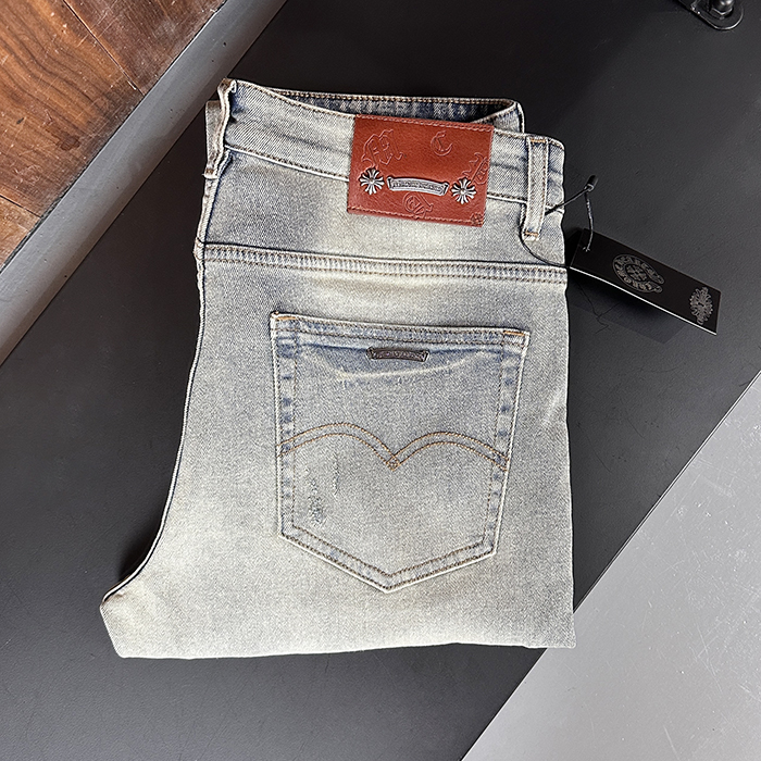 2025クロムハーツ 20205メンズ カジュアル デニム ジーンズ Chr0334x.ブルー