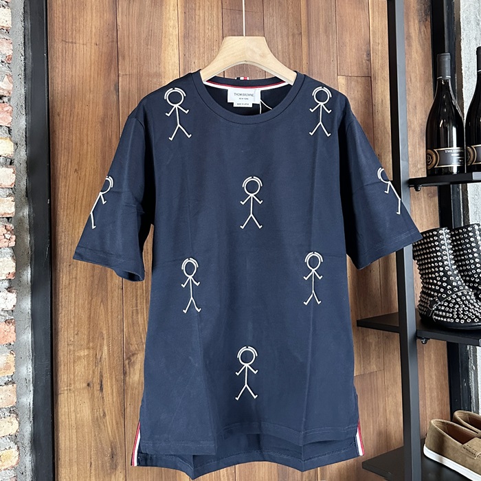 トムブラウン メンズ ラウンドネック半袖Tシャツ -  - thc1274x