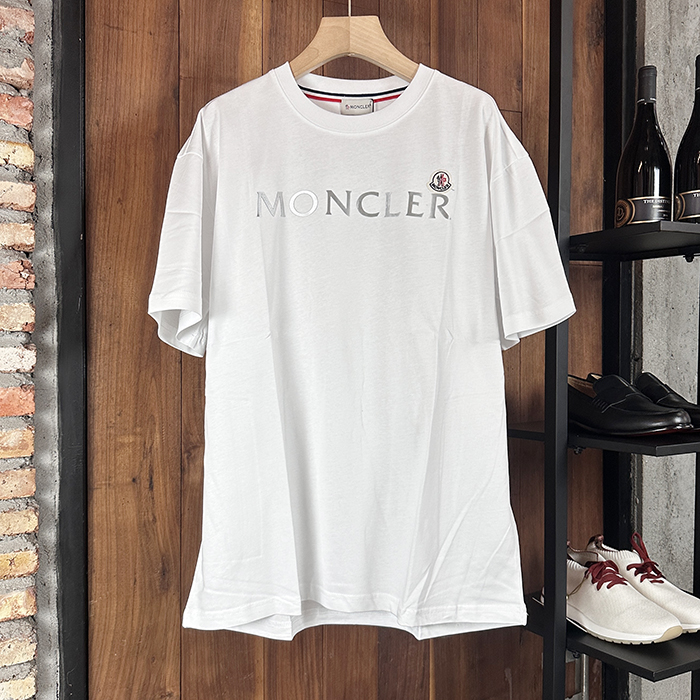 Moncler Short モンクレールメンズ LOGO クルーネック 半袖Tシャツ Moc02180x.Size(xs - l).ホワイト