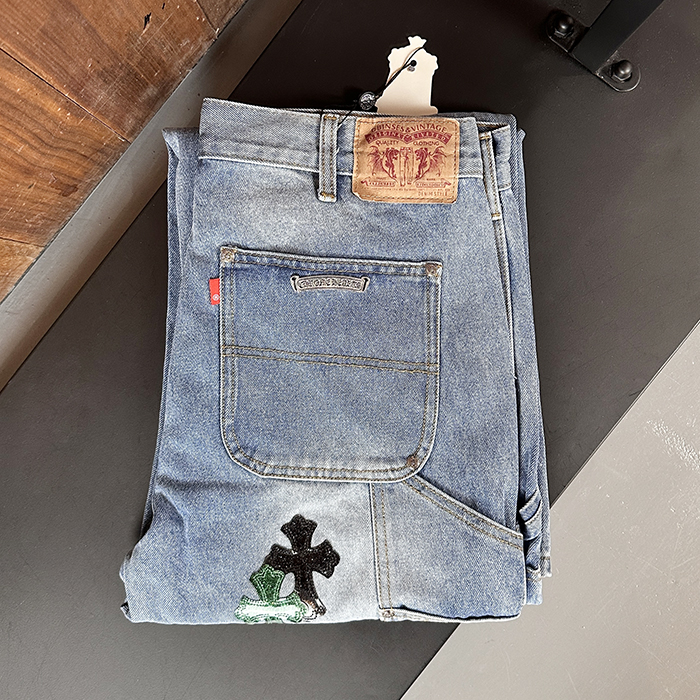 2025クロムハーツ 20205 メンズ カジュアル デニム ジーンズ Chr0330x.ブルー