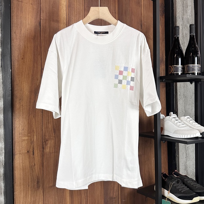 ルイヴィトン メンズ ラウンドネック半袖Tシャツ -  Round- lvc7361x