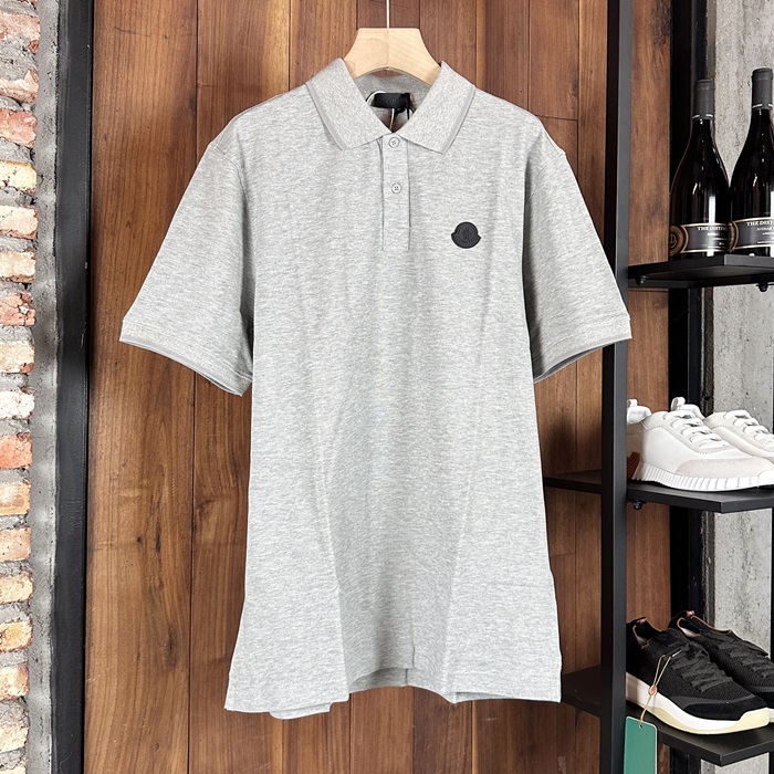モンクレール メンズ グレー ポロ 半袖Tシャツ - Gray  - moc196x