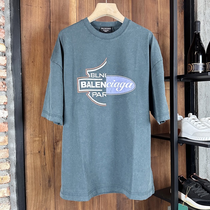 バレンシアガ メンズ ラウンドネック半袖Tシャツ -  Round- bac7280x