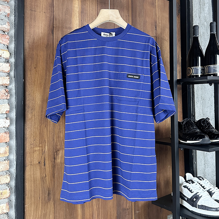 ミュウミュウ メンズ ラウンドネック半袖Tシャツ -  Round- mic5997x