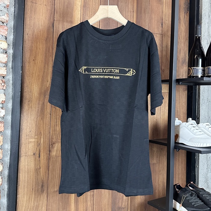 ルイヴィトン メンズ ラウンドネック半袖Tシャツ -  Round- lvc7058x