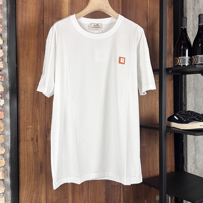 エルメス メンズ ラウンドネック半袖Tシャツ -  Round- hec7077x