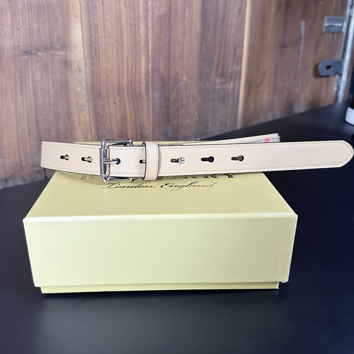 バーバリーレディースレザーベルト BURBT0002.Size(2.5cm).キャメルベージュ