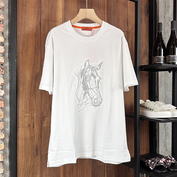 エルメス メンズ ラウンドネック半袖Tシャツ -  Round- hec6733x