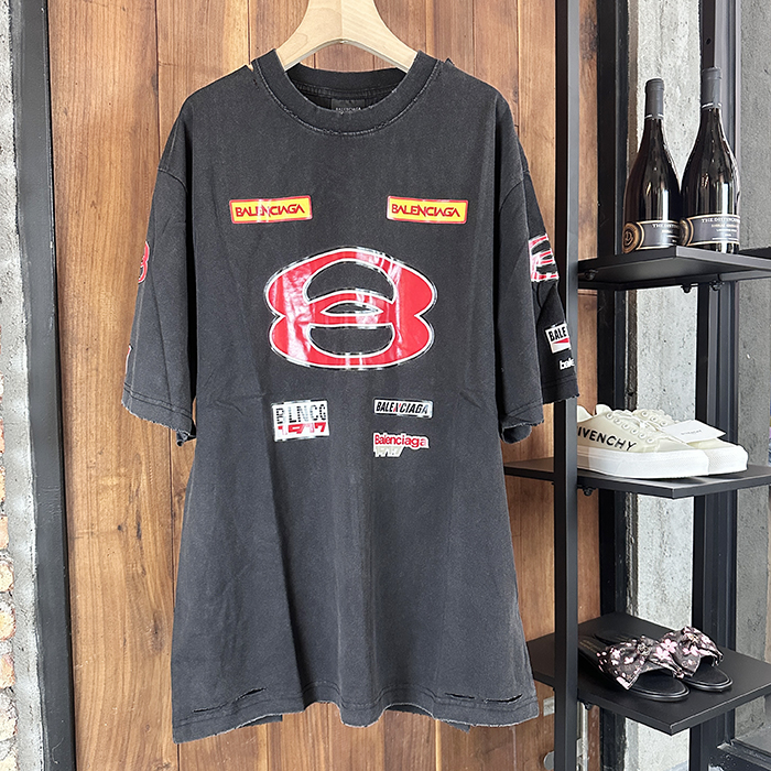 バレンシアガ メンズ ラウンドネック半袖Tシャツ -  Round- bac7458x