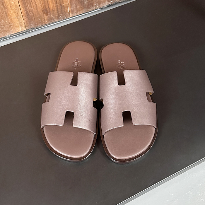 エルメス メンズ イズミル サンダル  -  Brown  - he296x