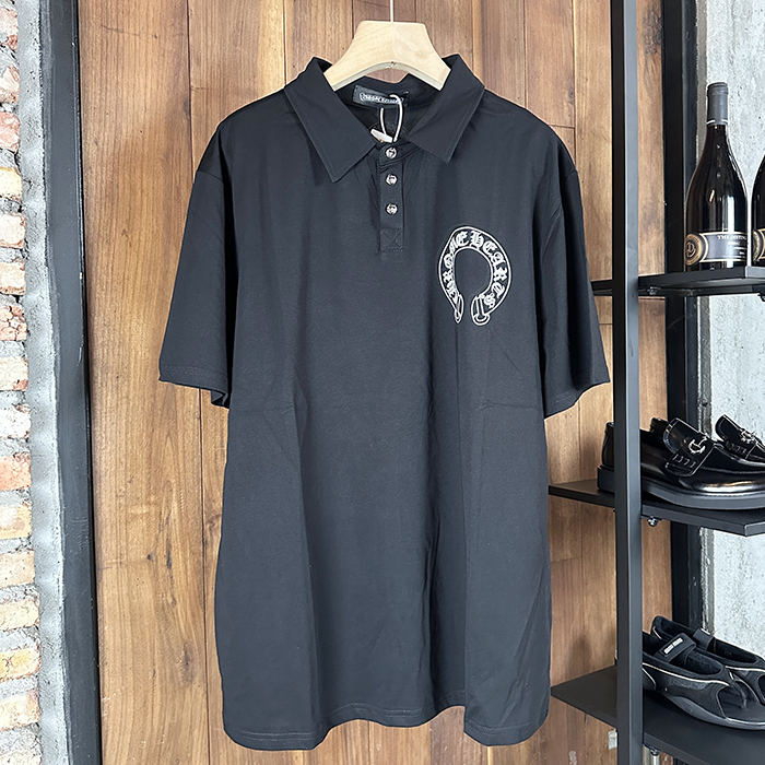 クロムハーツ メンズ ブラック ポロ 半袖Tシャツ -  - chr0228x