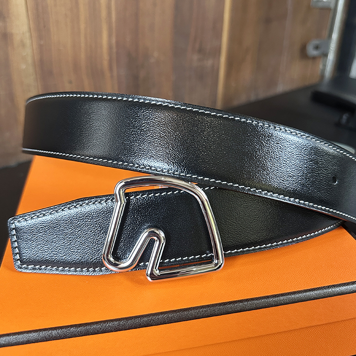 エルメス メンズ Tete De Cheval バックル リバーシブル ベルト -  Tete De Cheval réversible - bel349x